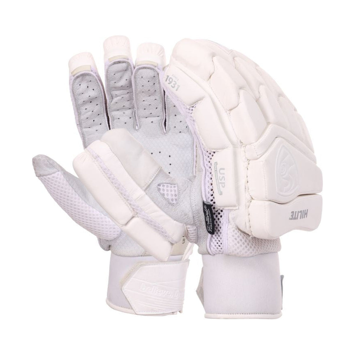 SG Hilite White Batting Gloves